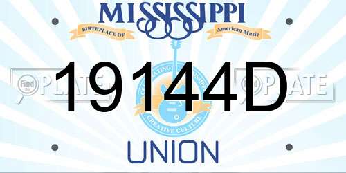 19144D Mississippi License Plate