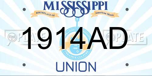 1914AD Mississippi License Plate