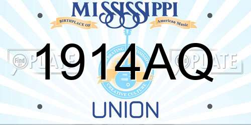 1914AQ Mississippi License Plate