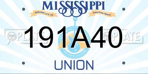 191A40 Mississippi License Plate