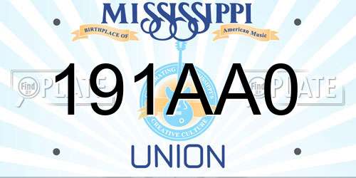 191AA0 Mississippi License Plate