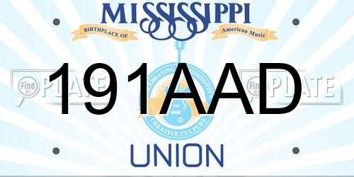 191AAD Mississippi License Plate