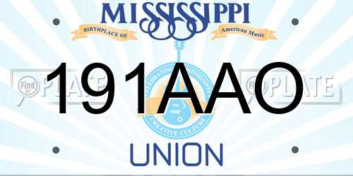 191AAO Mississippi License Plate