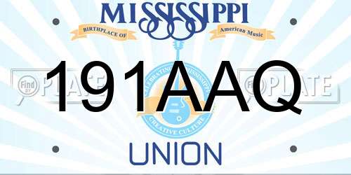 191AAQ Mississippi License Plate