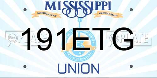 191ETG Mississippi License Plate