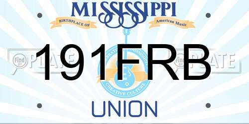 191FRB Mississippi License Plate