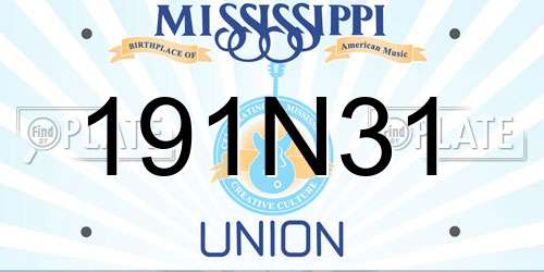 191N31 Mississippi License Plate