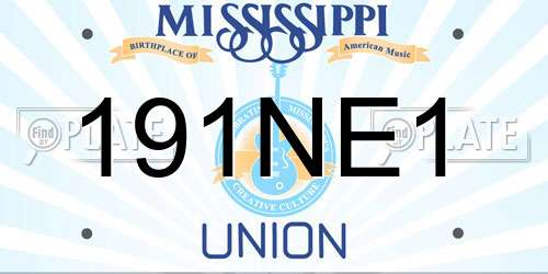 191NE1 Mississippi License Plate