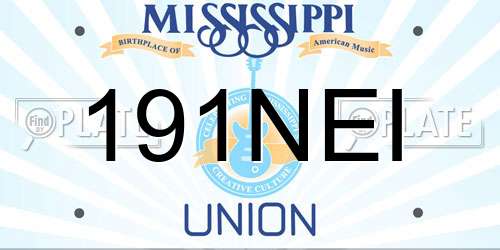 191NEI Mississippi License Plate