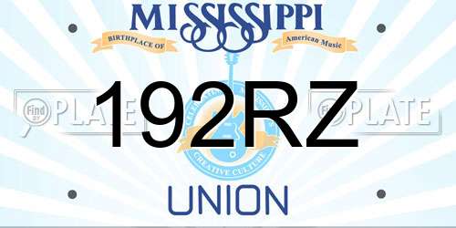 192RZ Mississippi License Plate