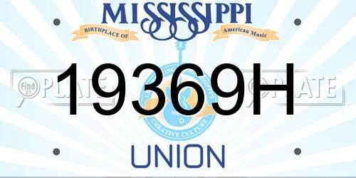 19369H Mississippi License Plate