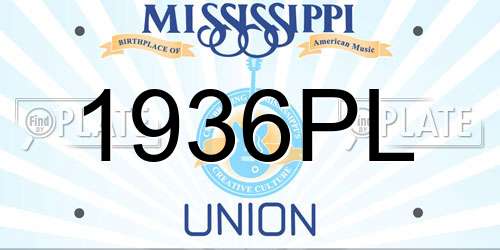 1936PL Mississippi License Plate