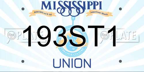 193ST1 Mississippi License Plate