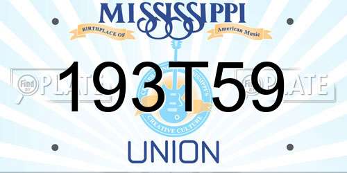 193T59 Mississippi License Plate