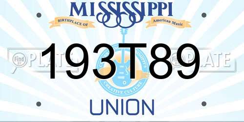 193T89 Mississippi License Plate