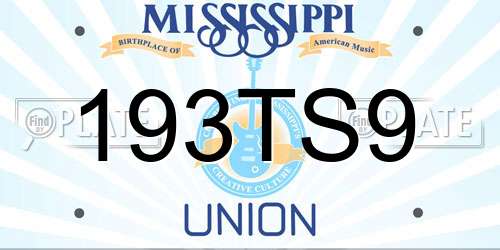 193TS9 Mississippi License Plate
