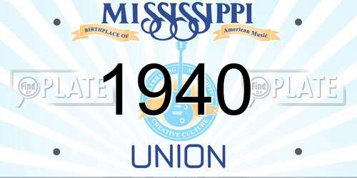 1940 Mississippi License Plate