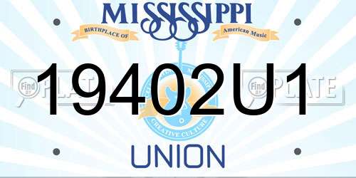 19402U1 Mississippi License Plate
