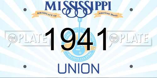 1941 Mississippi License Plate