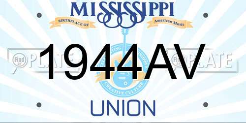 1944AV Mississippi License Plate
