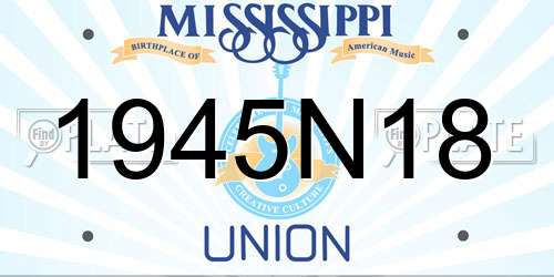 1945N18 Mississippi License Plate
