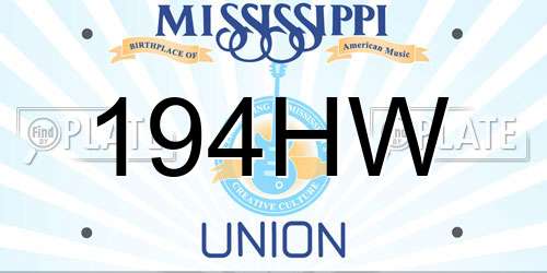 194HW Mississippi License Plate
