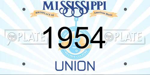 1954 Mississippi License Plate