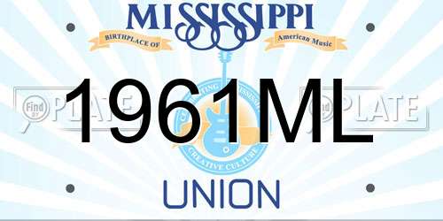 1961ML Mississippi License Plate
