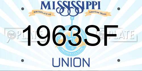 1963SF Mississippi License Plate