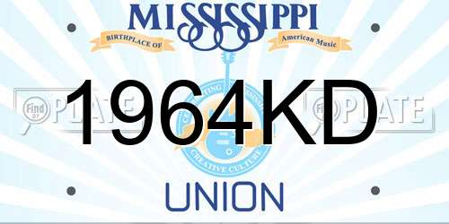 1964KD Mississippi License Plate