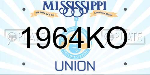 1964KO Mississippi License Plate