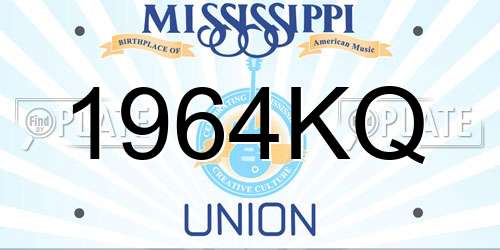 1964KQ Mississippi License Plate