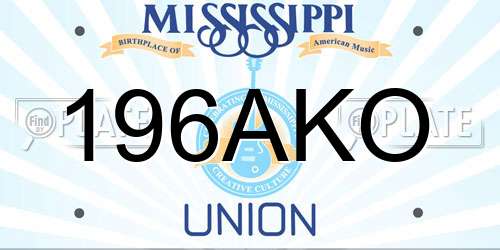 196AKO Mississippi License Plate