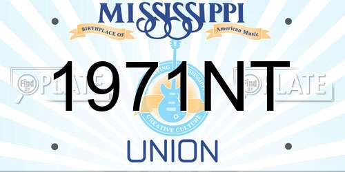 1971NT Mississippi License Plate