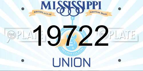 19722 Mississippi License Plate