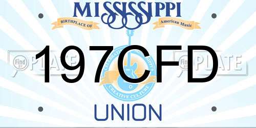 197CFD Mississippi License Plate