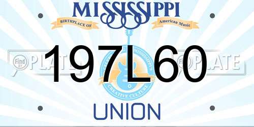 197L60 Mississippi License Plate