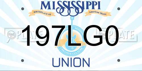 197LG0 Mississippi License Plate