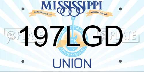 197LGD Mississippi License Plate