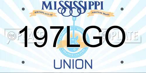 197LGO Mississippi License Plate