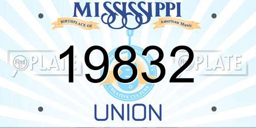 19832 Mississippi License Plate
