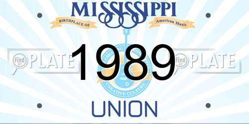 1989 Mississippi License Plate