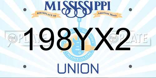 198YX2 Mississippi License Plate