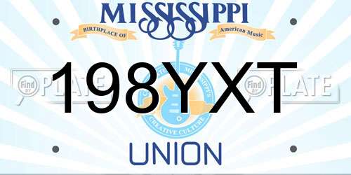 198YXT Mississippi License Plate