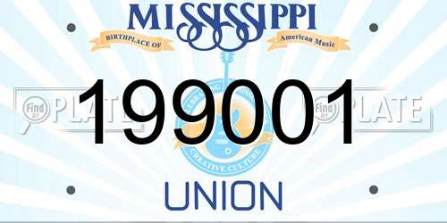 199001 Mississippi License Plate