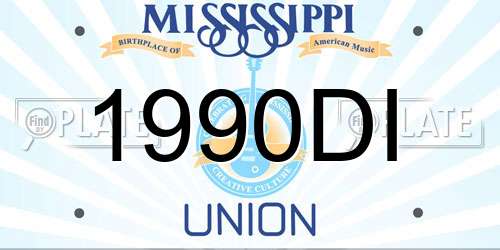 1990DI Mississippi License Plate