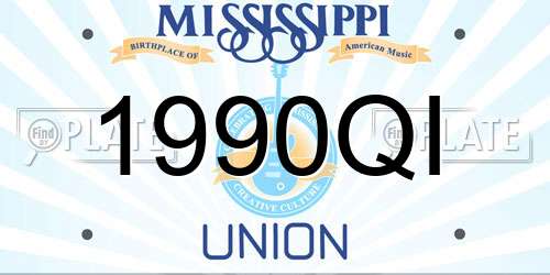 1990QI Mississippi License Plate