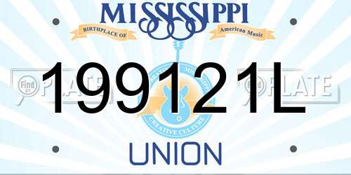 199121L Mississippi License Plate