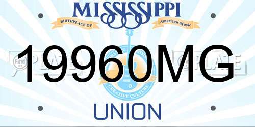 19960MG Mississippi License Plate