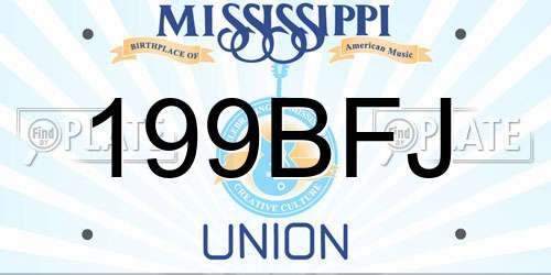 199BFJ Mississippi License Plate